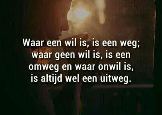 Waar een wil is, is een weg; waar geen wil is, is wel een omweg en waar