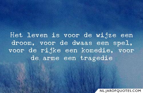 Het leven is voor de wijze een droom, voor de dwaas een Het leven is voor de wijze een droom, voor de dwaas een