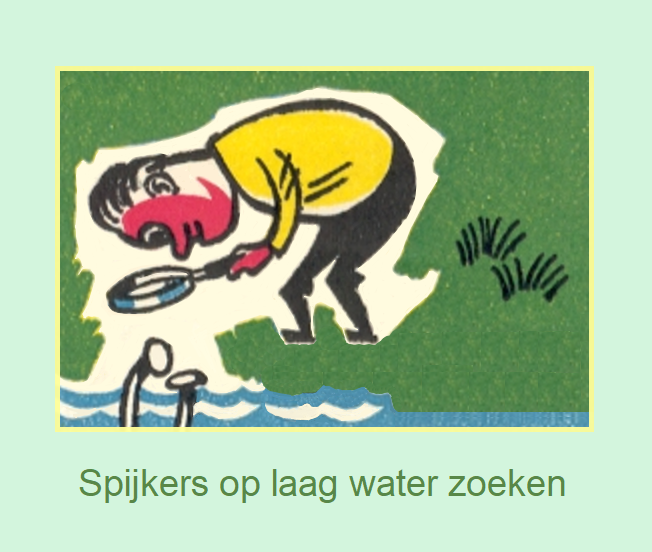 Spijkers op laag water zoeken.=Kritiek hebben op onbenulligheden. Oneliners op www.oneliners.nl Spijkers op laag water zoeken.=Kritiek hebben op onbenulligheden. Oneliners op www.oneliners.nl