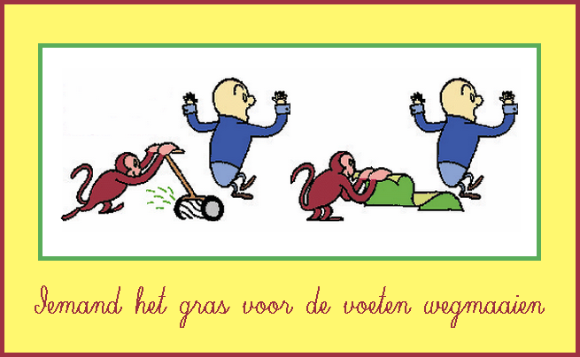 Het gras voor de voeten wegmaaien. | Oneliners op www.one-liners.nl