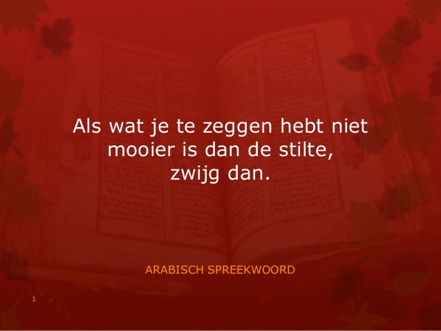 Als wat je te zeggen hebt niet mooier is dan de stilte Als wat je te zeggen hebt niet mooier is dan de stilte