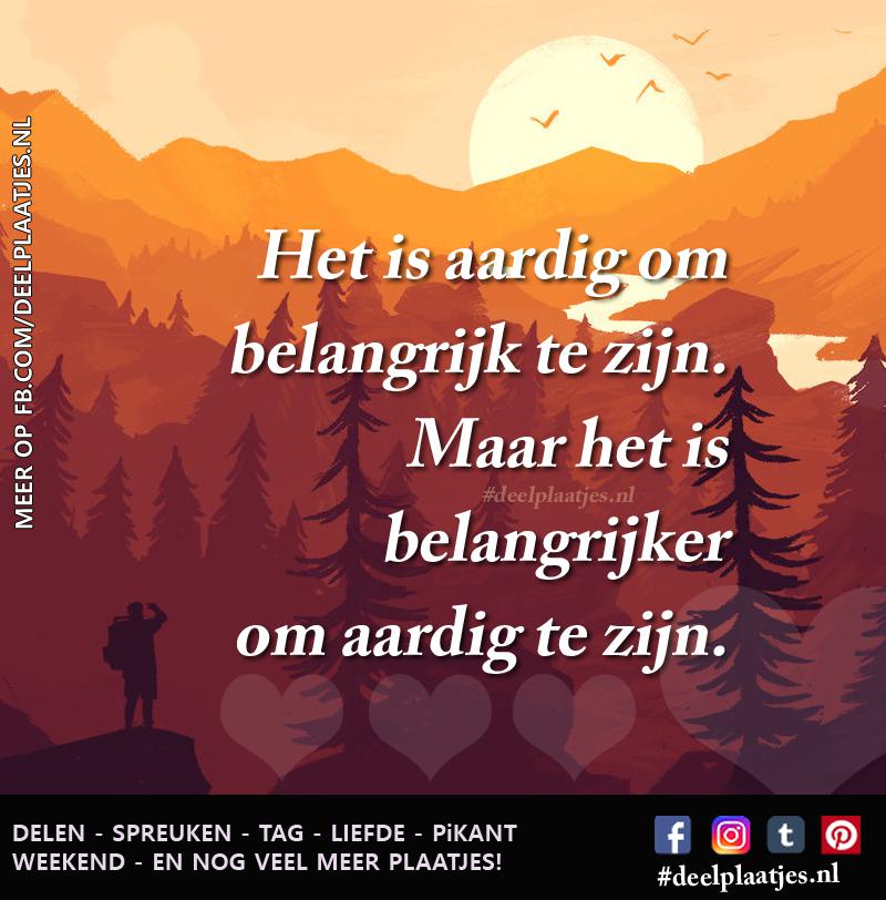 Het Is Aardig Om Belangrijk Te Zijn Maar Het Is Belangrijker Om Aardig 